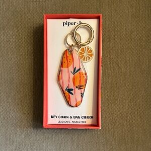 Piper K Orange Key Chain and Bag Charm BNIB